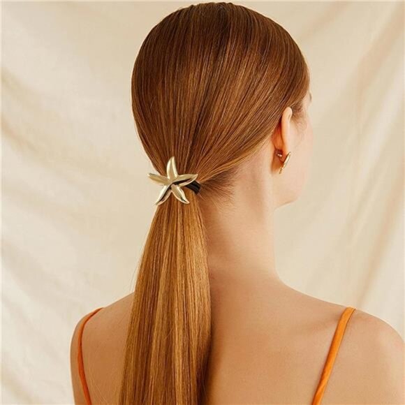 Gold Metal Hair Ties | Strong Elastic | Durable & Stylish - Picture 2 of 6